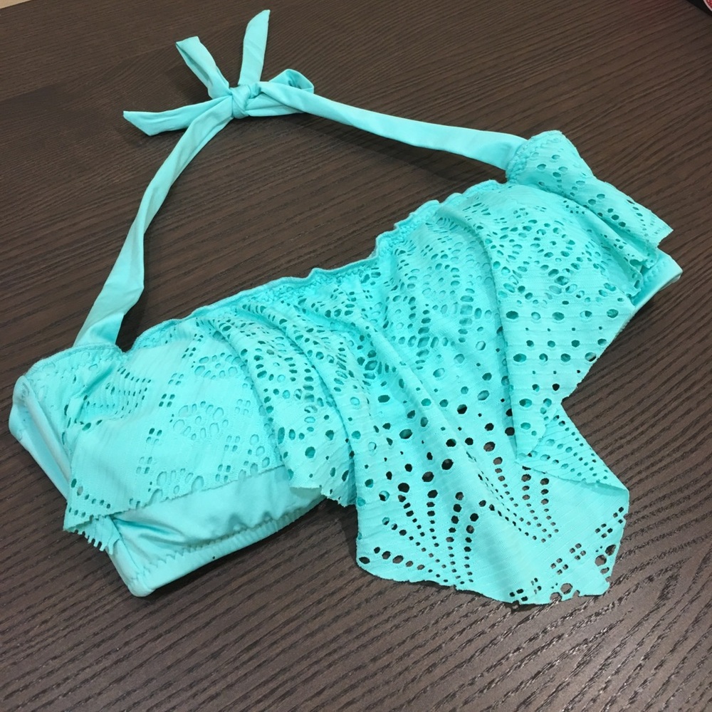 Mossimo Turquoise Lacy Bandeau Bikini Top